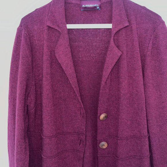 Alannah Hill Maroon Wool Coat, Size 12 - Picture 2 of 5
